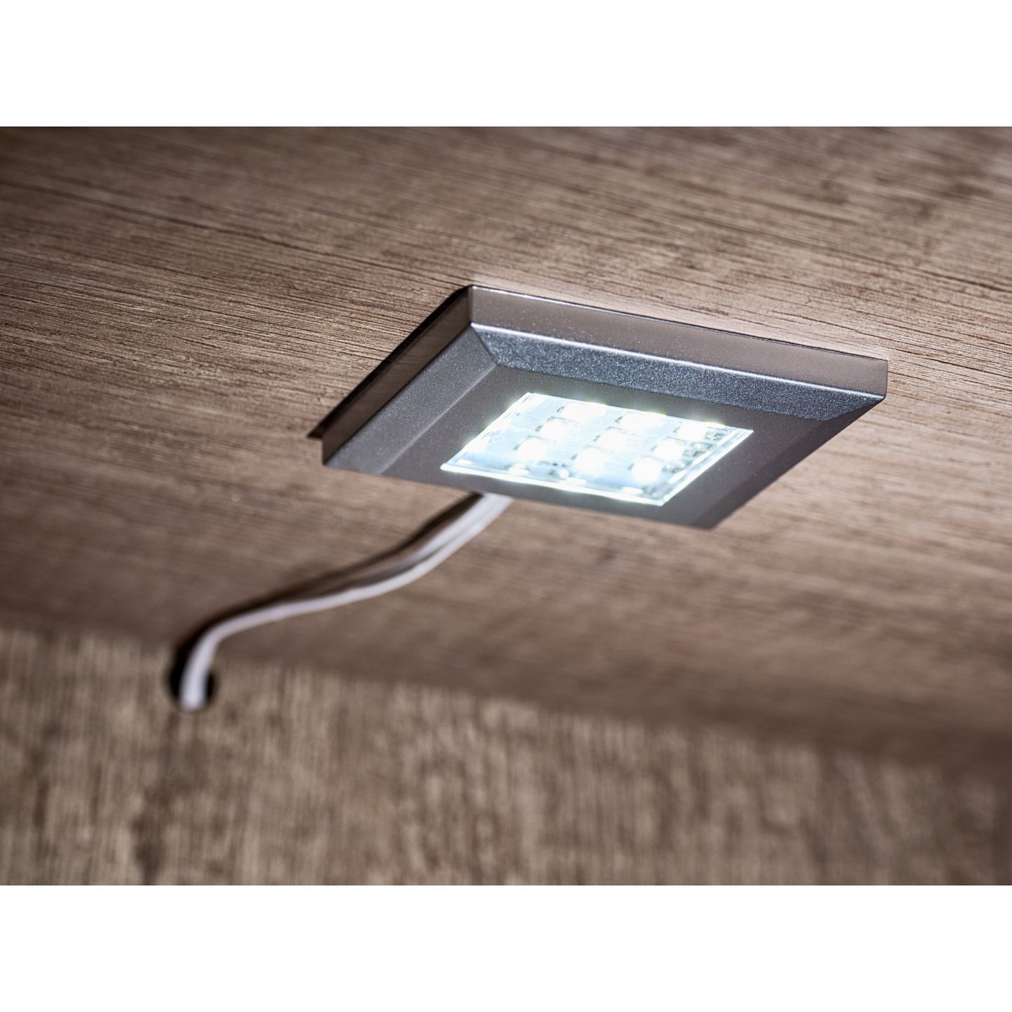 Wohnwand SANDER - Wohnzimmer-Möbel-Set - Eiche Monument / Weiß Gloss