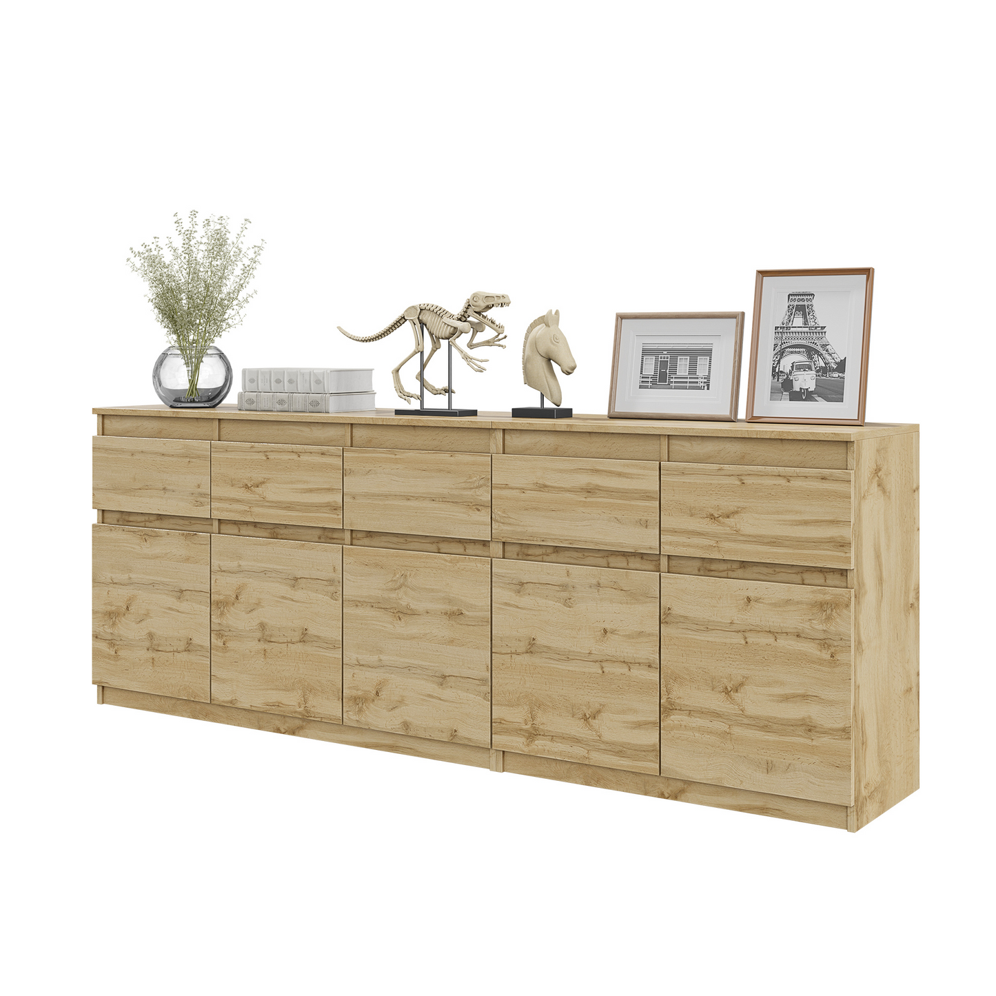 NOAH - Kommode / Sideboard mit 5 Schubladen und 5 Türen - Wotan Eiche