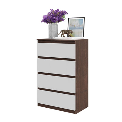 GABRIEL - Kommode / Sideboard mit 4 Schubladen - Wenge / Weiß Matt