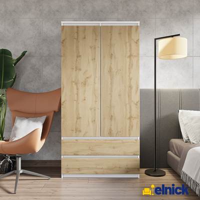 Joelle Kleiderschrank 90cm Weiß Matt – Detailansicht 1