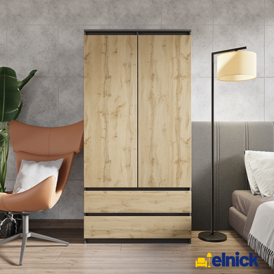 Joelle Kleiderschrank 90cm Anthrazit Grau – Detailansicht 1