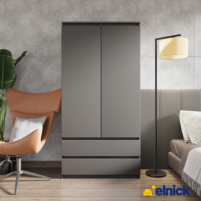 Joelle Kleiderschrank 90cm Anthrazit – Detailansicht 1