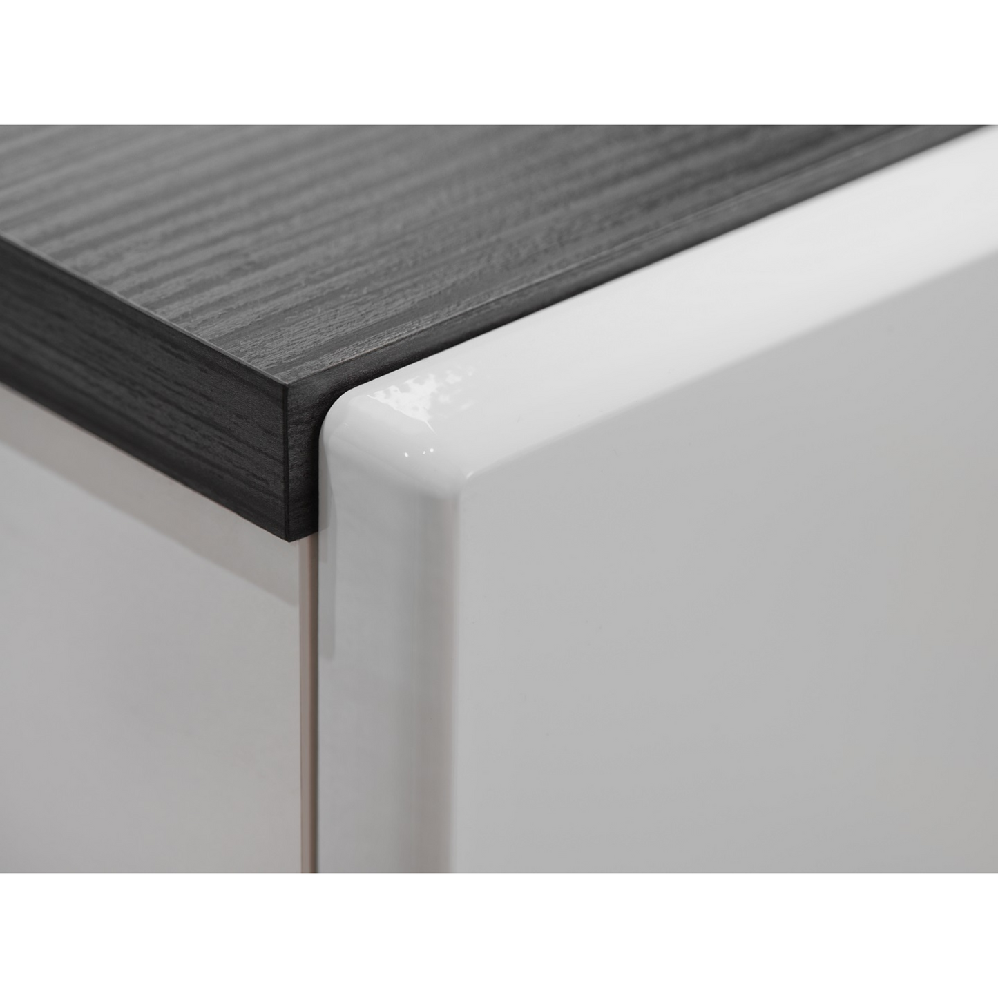 Wohnwand SOLIDO II - Wohnzimmer-Möbel-Set - Norwegische Kiefer / Weiß Gloss