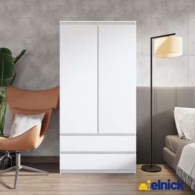Joelle Kleiderschrank 90cm Weiß Matt – Detailansicht 1