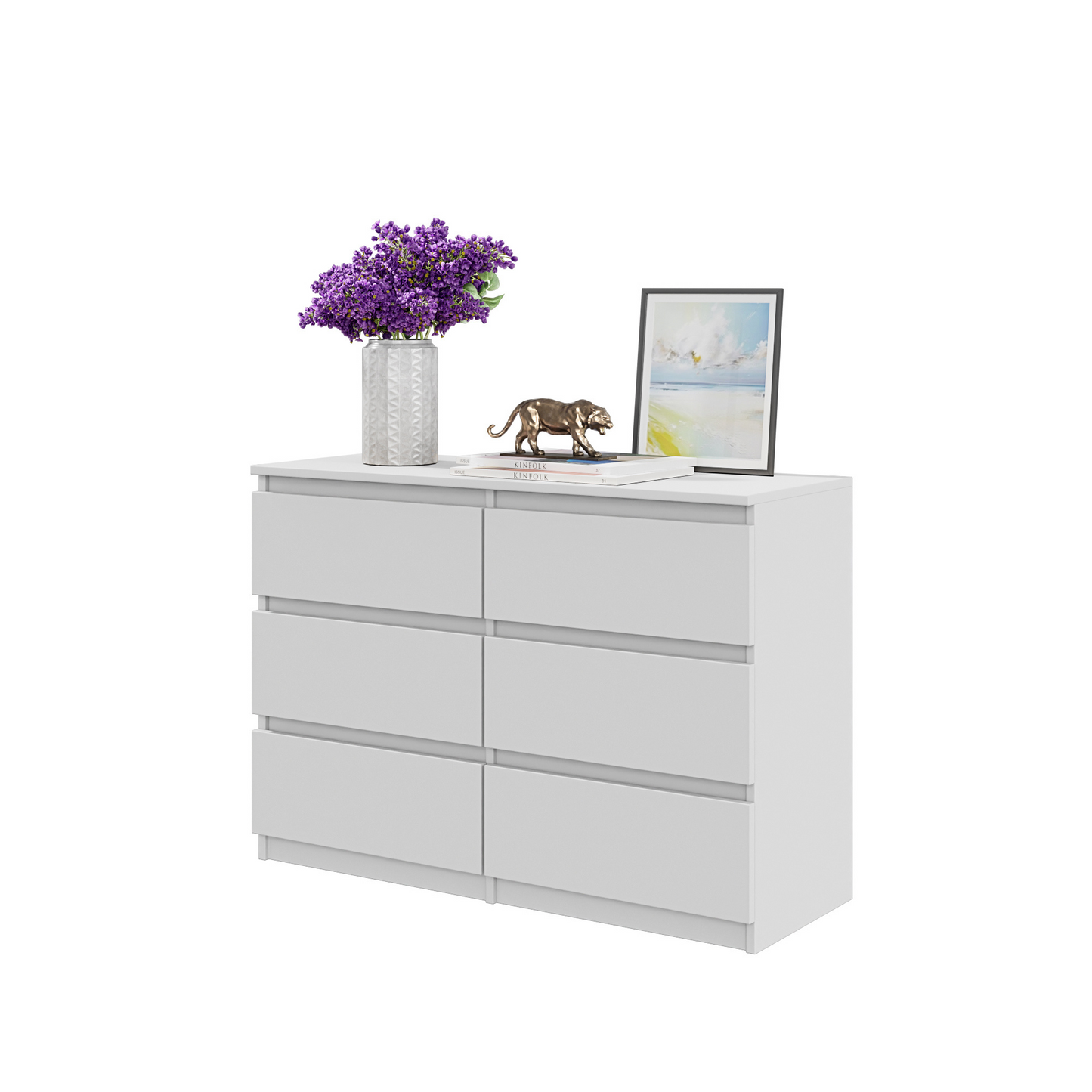 GABRIEL - Kommode / Sideboard mit 6 Schubladen - Weiß Matt