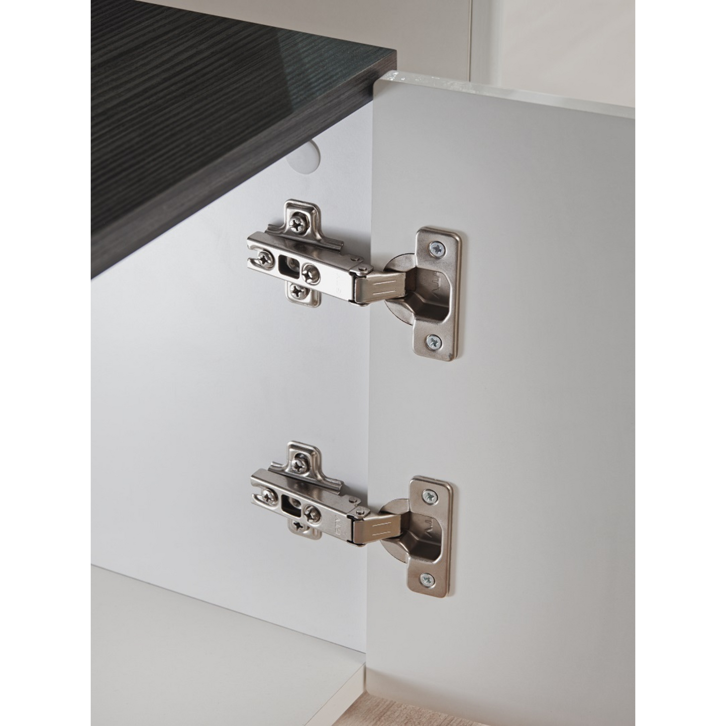 Wohnwand SOLIDO II - Wohnzimmer-Möbel-Set - Norwegische Kiefer / Weiß Gloss