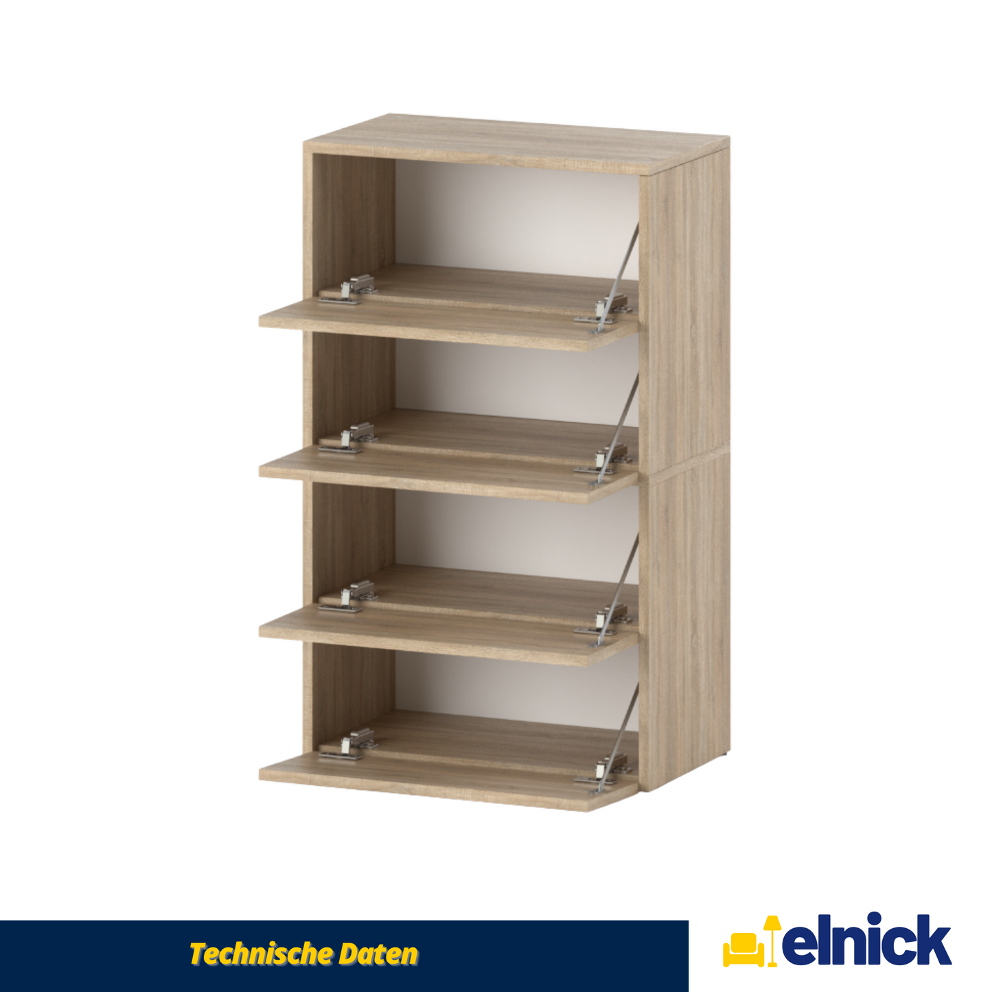 JACK - Schuhschrank - 4-stufig Schuhkipper - Sonoma Eiche