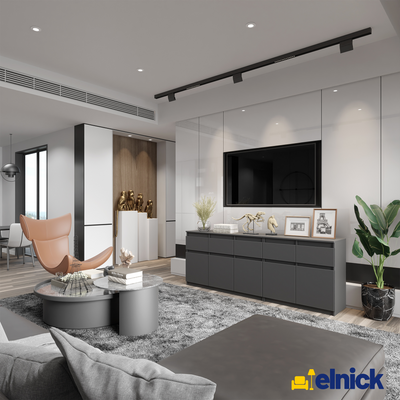 NOAH - Kommode / Sideboard mit 5 Schubladen und 5 Türen - Anthrazit Grau