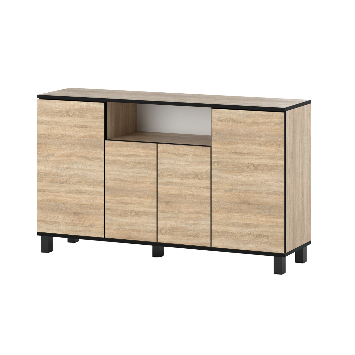 CALVIN – TV-Schrank mit 4 Türen – Wohnzimmer Sideboard - Sonoma Eiche