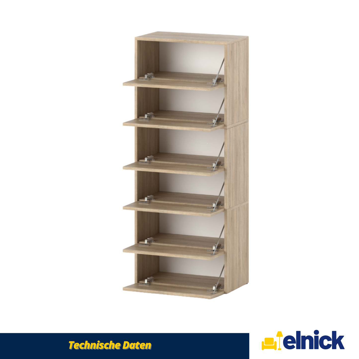 JACK - Schuhschrank - 6-stufig Schuhkipper - Sonoma Eiche
