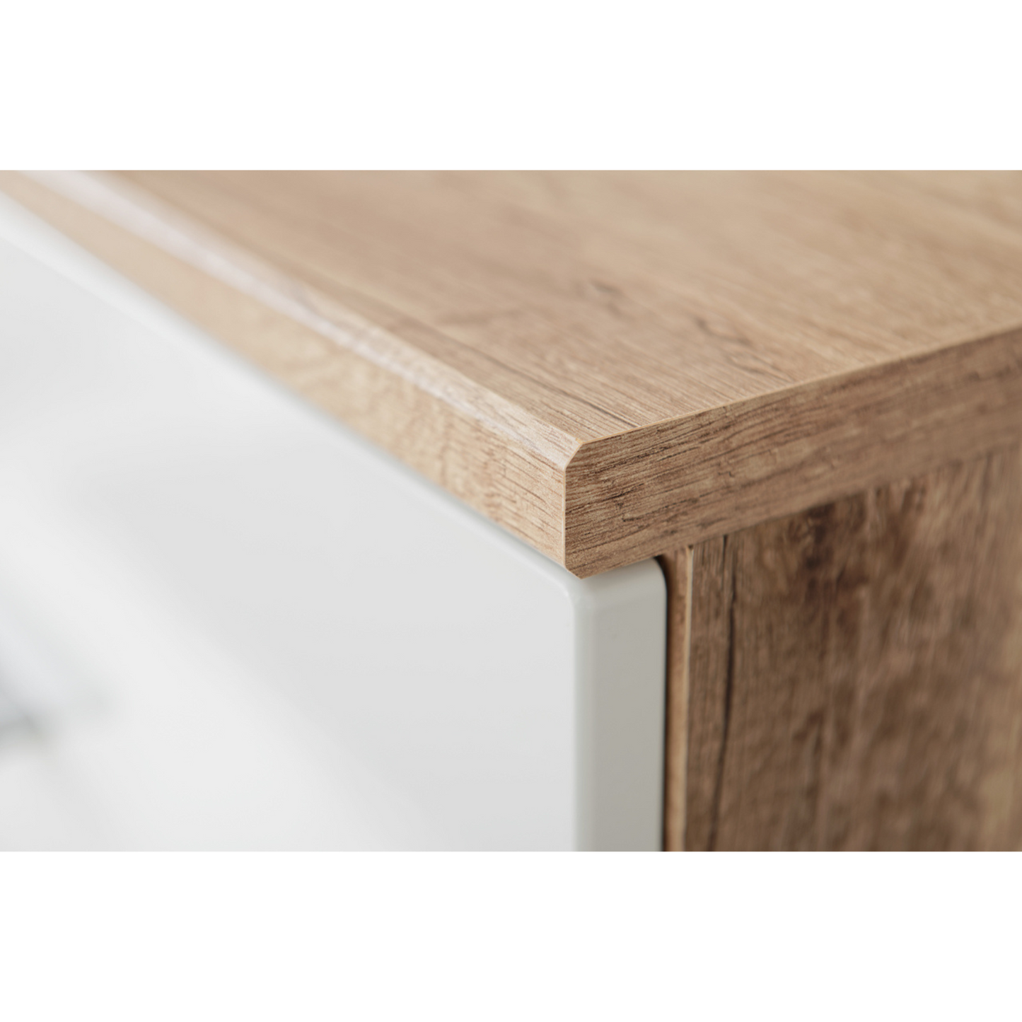 Wohnwand SAALA - Wohnzimmer-Möbel-Set - Eiche Monument / Weiß Gloss