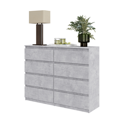 GABRIEL - Kommode / Sideboard mit 8 Schubladen - Beton-Optik