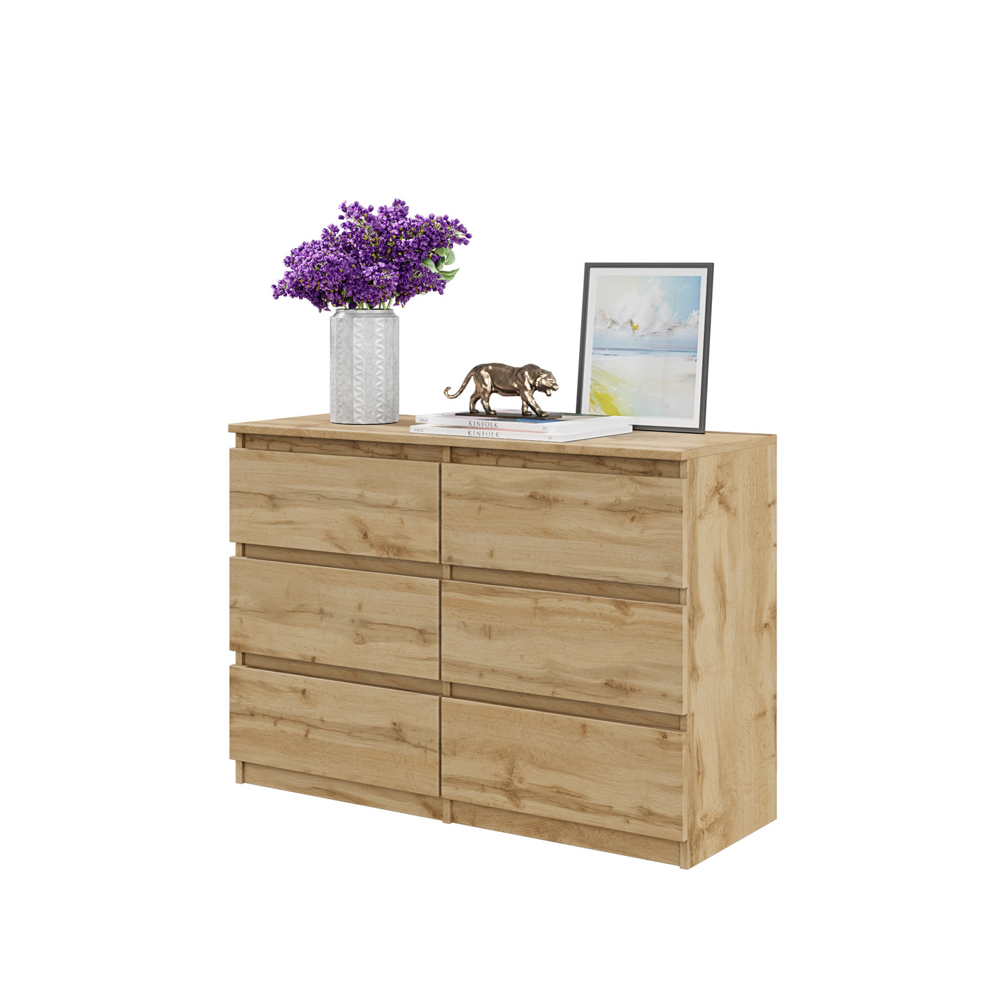GABRIEL - Kommode / Sideboard mit 6 Schubladen - Lancelot Eiche