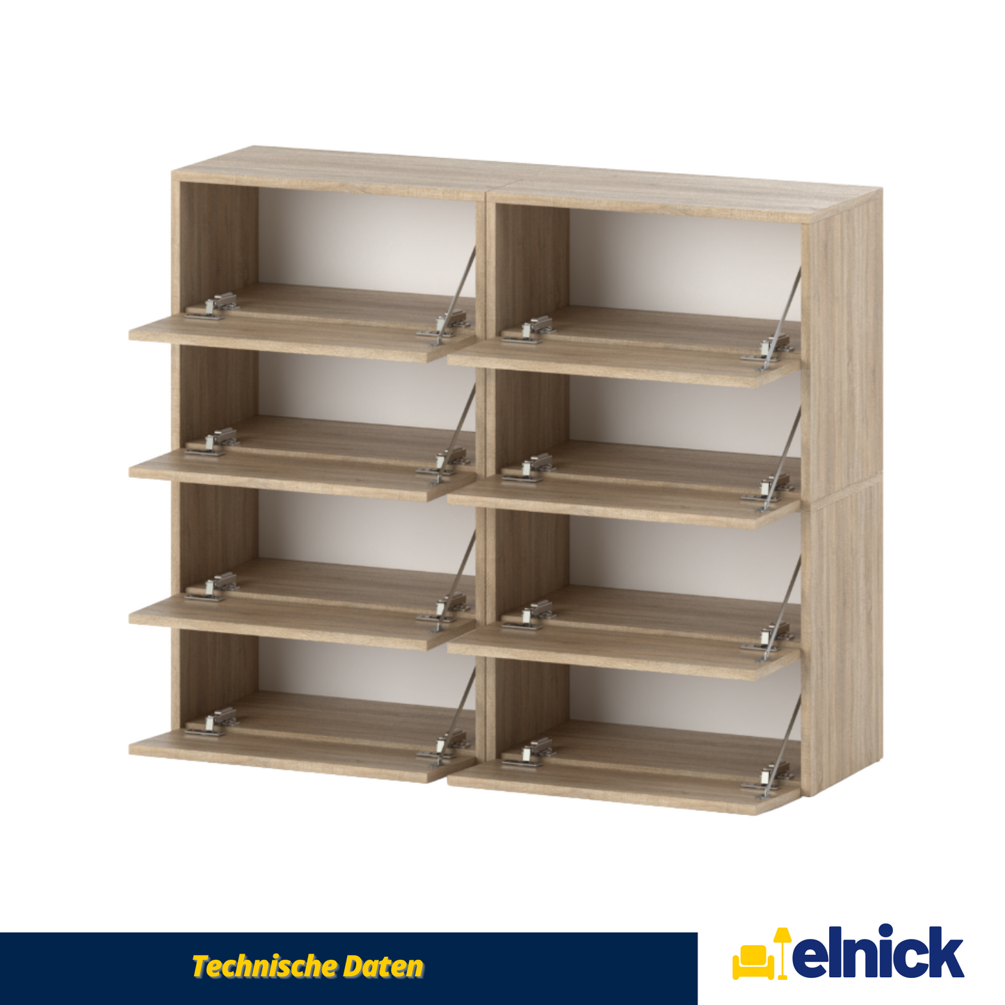 JACK - Schuhschrank - 8-stufig Schuhkipper - Sonoma Eiche
