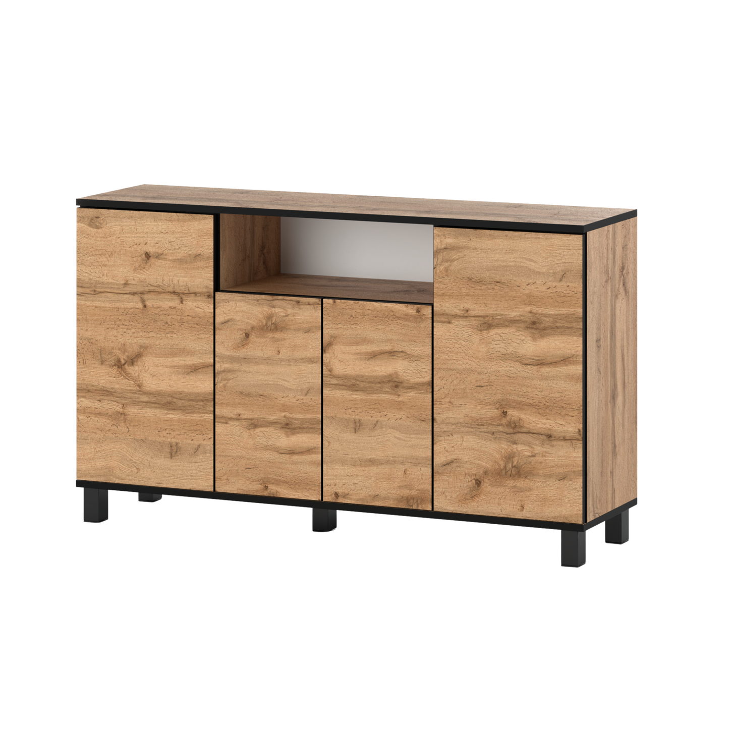 CALVIN – TV-Schrank mit 4 Türen – Wohnzimmer Sideboard - Wotan Eiche