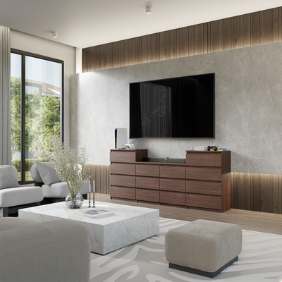 GABRIEL - Kommode / Sideboard mit 14 Schubladen (4+6+4) - Wenge