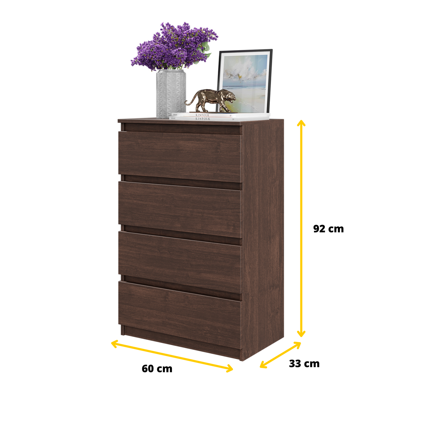 GABRIEL - Kommode / Sideboard mit 4 Schubladen - Wenge