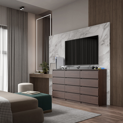 GABRIEL - Kommode / Sideboard mit 12 Schubladen (8+4) - Wenge