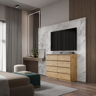 GABRIEL - Kommode / Sideboard mit 8 Schubladen - Wotan Eiche