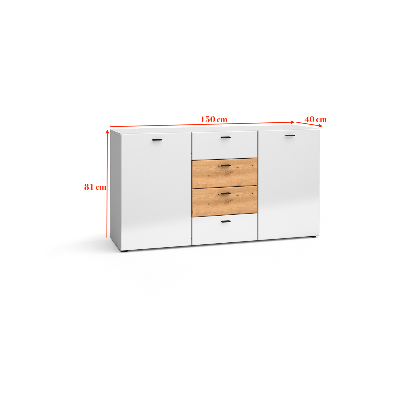 Wohnwand MILA - Wohnzimmer-Möbel-Set - Eiche Artisan / Weiß Gloss