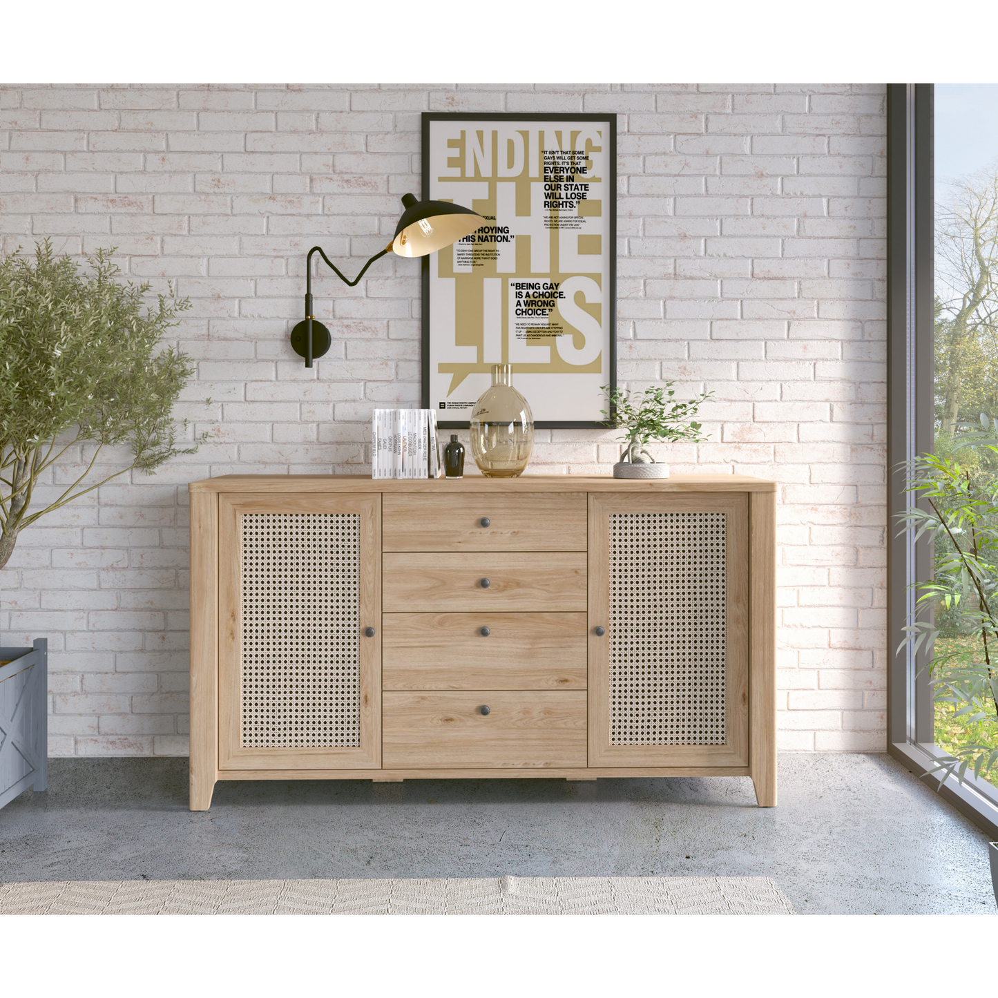 PARILLA - Wohnzimmermöbel-Set - Jackson Hickory / Amadeus