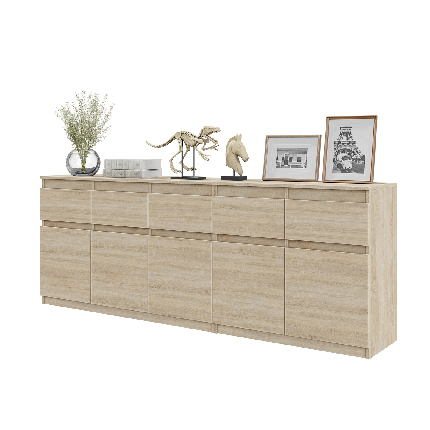 NOAH - Kommode / Sideboard mit 5 Schubladen und 5 Türen - Sonoma Eiche