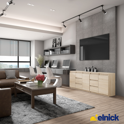 MIKEL - Kommode / Sideboard mit 6 Schubladen und 3 Türen - Sonoma Eiche