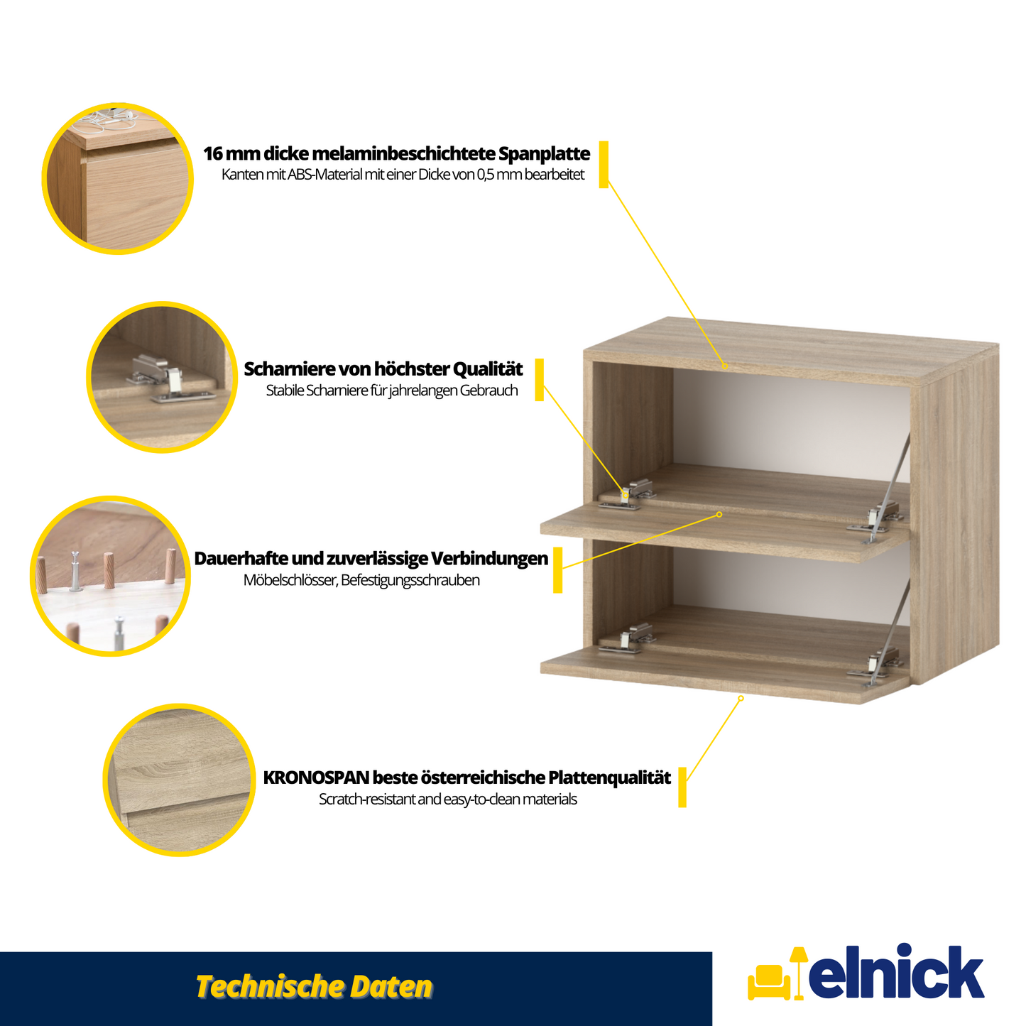 JACK - Schuhschrank - 2-stufig Schuhkipper - Sonoma Eiche