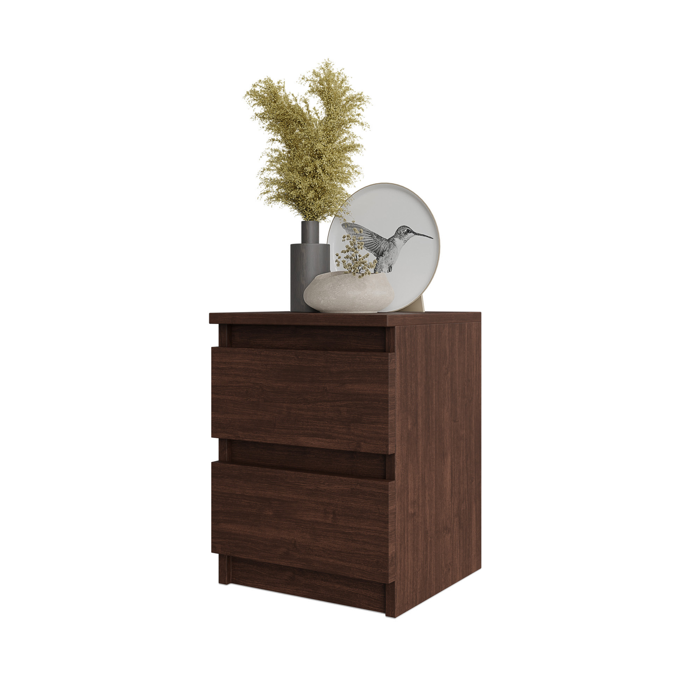 GABRIEL - Nachttisch - Nachtschrank mit 2 Schubladen - Wenge