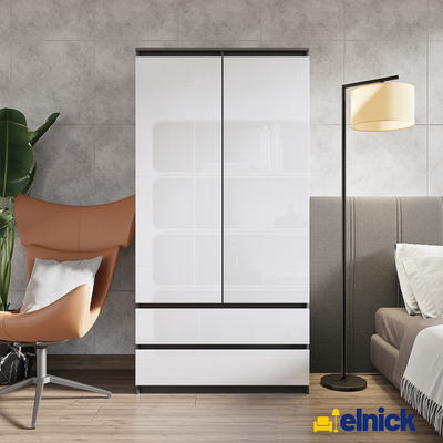 Joelle Kleiderschrank 90cm Anthrazit – Detailansicht 1
