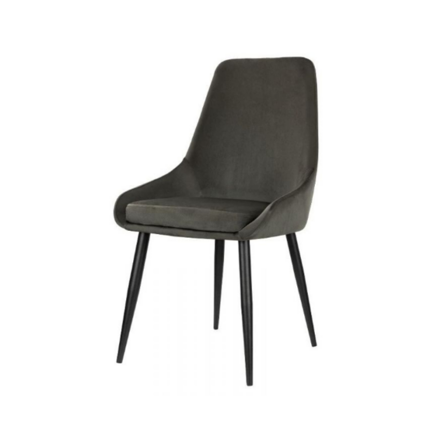 ALFREDO – Robuster Esszimmer-/Bürostuhl aus Velours-Samt mit schwarzen Metallbeinen – Schwarz