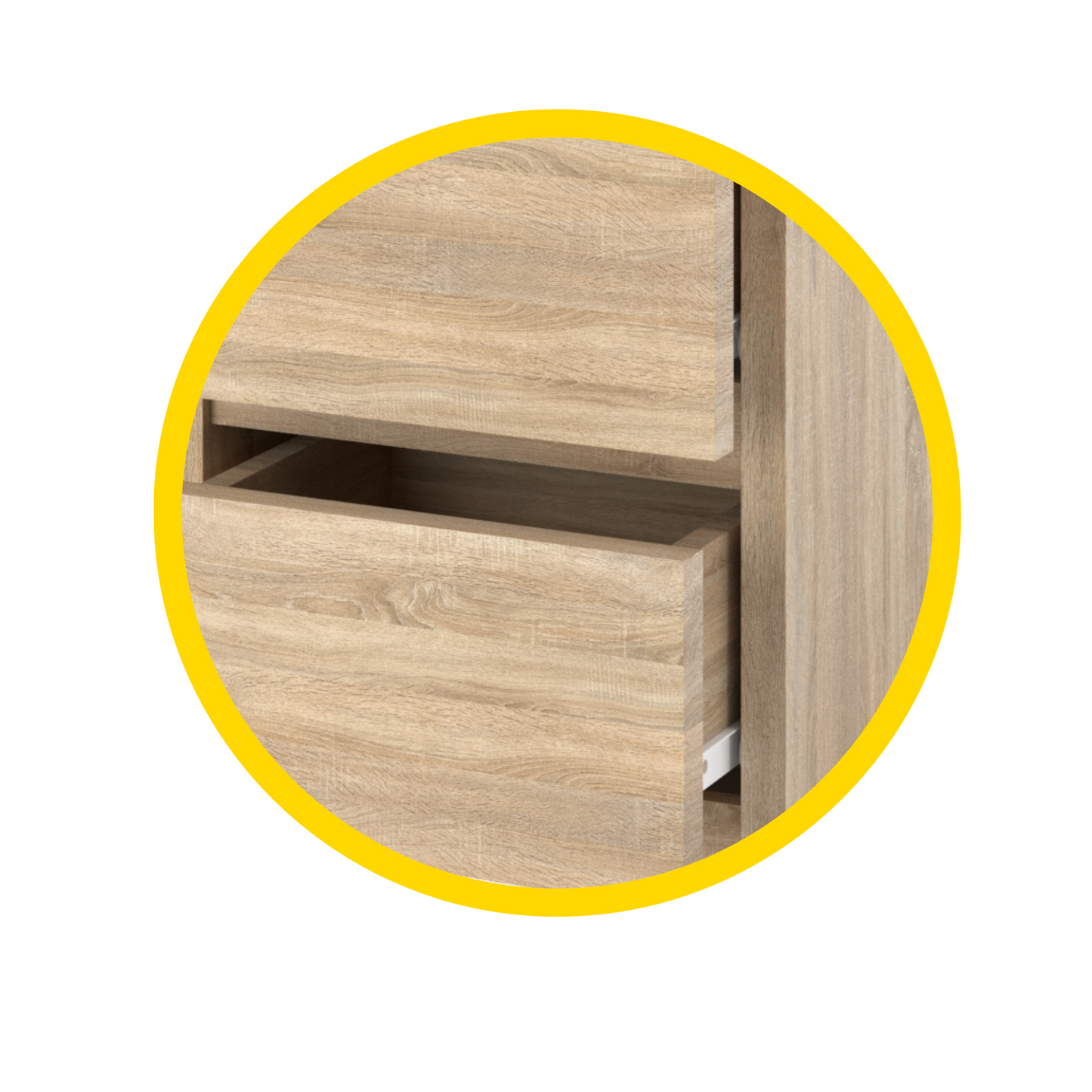 Kommode / Sideboard mit 8 Schubladen - Sonoma Eiche H99cm B120cm T35cm