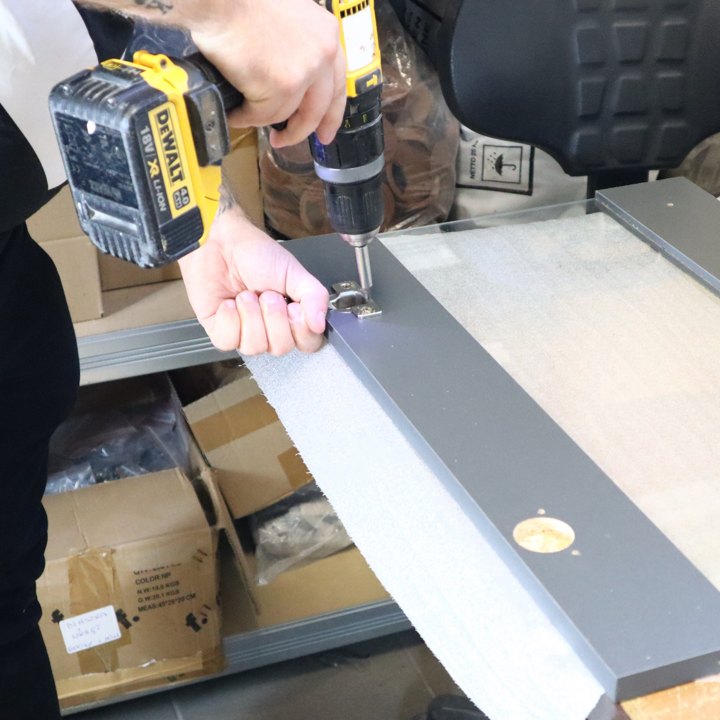 RENO - Küchenblock - Weiß Matt mit Arbeitsplatte - 8 Schränke - 260 cm