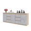 MIKEL - Kommode / Sideboard mit 6 Schubladen und 3 Türen - Sonoma Eiche / Beton-Optik