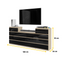 GABRIEL - Kommode / Sideboard mit 14 Schubladen (4+6+4) - Sonoma Eiche / Schwarz Gloss