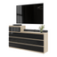 GABRIEL - Kommode / Sideboard mit 10 Schubladen (6+4) - Sonoma Eiche / Schwarz Gloss