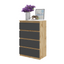 GABRIEL - Kommode / Sideboard mit 4 Schubladen - Wotan Eiche / Anthazit H92cm B60cm T33cm