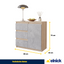 MIKEL - Kommode / Sideboard mit 3 Schubladen und 1 Tür - Sonoma Eiche / Beton-Optik