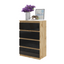 GABRIEL - Kommode / Sideboard mit 4 Schubladen - Wotan Eiche / Schwarz Glanz H92cm B60cm T33cm