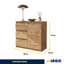 MIKEL - Kommode / Sideboard mit 3 Schubladen und 1 Tür - Wotan Eiche