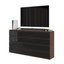 GABRIEL - Kommode / Sideboard mit 12 Schubladen (8+4) - Wenge / Schwarz Gloss