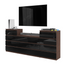 GABRIEL - Kommode / Sideboard mit 14 Schubladen (4+6+4) - Wenge / Schwarz Gloss