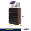 GABRIEL - Kommode / Sideboard mit 4 Schubladen - Wenge / Schwarz Glanz H92cm B60cm T33cm