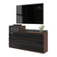 GABRIEL - Kommode / Sideboard mit 10 Schubladen (6+4) - Wenge / Schwarz Gloss