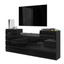 GABRIEL - Kommode / Sideboard mit 14 Schubladen (4+6+4) - Schwarz Matt / Schwarz Gloss