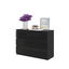 GABRIEL - Kommode / Sideboard mit 6 Schubladen - Schwarz Matt / Schwarz Glanz H71cm B100cm T33cm