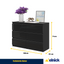 GABRIEL - Kommode / Sideboard mit 6 Schubladen - Schwarz Matt / Schwarz Glanz H71cm B100cm T33cm