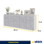 NOAH - Kommode / Sideboard mit 5 Schubladen und 5 Türen - Weiß Matt / Beton-Optik