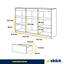 NOAH - Kommode / Sideboard mit 3 Schubladen und 3 Türen - Beton-Optik / Wotan Eiche