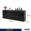 MIKEL - Kommode / Sideboard mit 6 Schubladen und 3 Türen - Anthrazit Grau / Schwarz Gloss